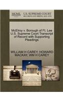 McElroy V. Borough of Ft. Lee U.S. Supreme Court Transcript of Record with Supporting Pleadings