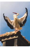 White Stork with Open Wings Journal: 150 page lined notebook/diary