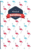 Notebook: Lined, Soft cover, 5.5 x 8.5 inch, 130 pages, flamingos pattern