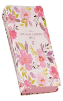 Spiritual Growth Bible, Study Bible, NLT - New Living Translation Holy Bible, Faux Leather, Pink Purple Printed Floral