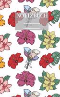 Notizbuch Garten Muster Pattern Pflanzen Blumen Pflanze Flower Blüte Grün Rot Gelb Bunt Zeichnung: - 111 Seiten - EXTRA Kalender 2020 - Einzigartig - Kariert mit Blumen Muster - Karo - Kästchen - Geschenk - Geschenkidee