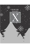 Personalised 2020 Diary Week To View Planner: A4 Silver Letter X Snow Falling On Christmas Trees) Organiser And Planner For The Year Ahead, School, Business, Office, Work, University