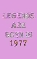Legends Are Born In 1977 Notebook