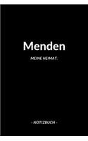 Menden: Notizblock - Notizbuch - DIN A5, 120 Seiten - Liniert, Linien, Lined - Notizen, Termine, Planer, Tagebuch, Organisation - Deine Stadt, Dorf, Region 