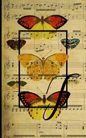 Letter "T" - Monogram Butterfly Music Journal - Blank Score Sheets: 120 pages to write your music compositions