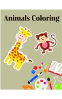 Animals Coloring: Beautiful and Stress Relieving Unique Design for Baby and Toddlers learning(3 Animals in the World)