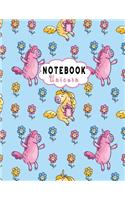 Notebook Unicorn: Composition Note Book -Large Book College Ruled Line Paper 8.5"x11" for for School / Work / Journaling
