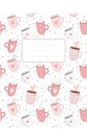 Composition Notebook: Cute Coffee Notebook: 100 Pages of 7.5
