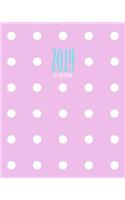Dot-Grid Planner 2019: Calendar Schedule Organizer with Bullet Journal Layout for Your Productivity, Dotted Matrix Pages 1 Week Per Double Page, Cute Hand-Lettering Design(1 Notebook January Through December 2019)