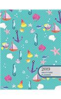 2019 Anchor Navy Gratitude Journal Daily Planner: Academic Hourly Organizer in 15 Minute Interval; Appointment Calendar with Address Book; Monthly & Weekly Goals Diary with Inspirational Quotes