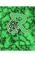 R: Gorgeous Marble Monogram Initial Notebook with flower design on each page