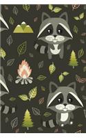Racoon Notebook: Dot Grid Journal, Softcover (6x9 Inches) with 120 Pages