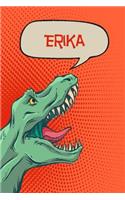 Erika: Personalized Dino Isometric Dot Paper Notebook 120 Pages 6x9