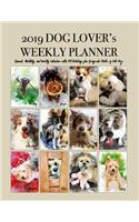 2019 Dog Planner: Dog Lover's Weekly Planner 8.5 X 11: Annual, Monthly, and Weekly Calendars with Pet Holidays Plus Grayscale Photos of Cute Dogs; Dog Lover's Gift Idea for Women, Men