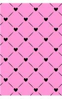 Bullet Journal Notebook Black Quilted Hearts Pattern 3: 112 Page Numbered Dot Grid Bullet Journal with Index Pages and Key Pages in Portable 6 X 9 Size.