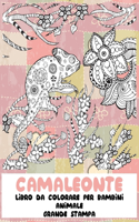Libro da colorare per bambini - Grande stampa - Animale - Camaleonte
