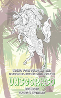 Libros para colorear para aliviar el estrés para adultos - Flores y animales - Animales - Unicornio