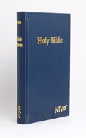 NIV Compact PVC Hardcover Blue Bible - 7.8 x 5.4 Inch Readable, and Stylish Edition - Gold Foiling, Ribbon Marker, Word of Christ in Red - Easy-to-Carry