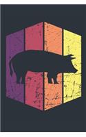 Vintage Pig Journal - Gift for Pig Lovers - Retro Pig Notebook - Pig Diary for Boys and Girls