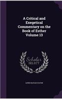 Critical and Exegetical Commentary on the Book of Esther Volume 13