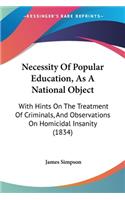 Necessity Of Popular Education, As A National Object