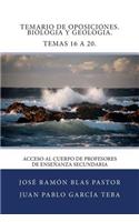 Temario de Oposiciones. Biologia y Geologia. Temas 16 a 20.