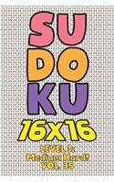 Sudoku 16 x 16 Level 3: Medium Hard! Vol. 35: Play 16x16 Grid Sudoku Medium Hard Level Volume 1-40 Solve Number Puzzles Become A Sudoku Expert On The Road Paper Logic Games
