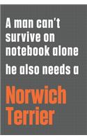 A man can't survive on notebook alone he also needs a Norwich Terrier