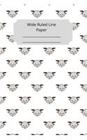 Cute Baby Goat Theme Wide Ruled Line Paper