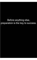 Before anything else, preparation is the key to success.