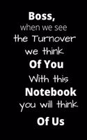 Boss, when we see the turnover we think of you