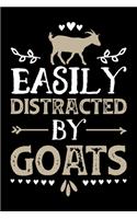 Easily Distracted By Goats: Weekly 100 page 6 x9 Dated Calendar Planner and Notebook For 2019-2020 Academic Year