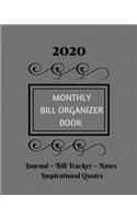 2020 Monthly Bill Organizer Book