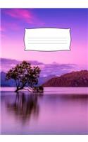 Composition Notebook college ruled line paper sunset view