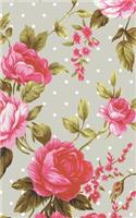 Vintage Rose Pastel Gray Polka Dot Notebook: Cute Vintage Notebook, Rose Flowers Diary, Office Supplies, School Supplies