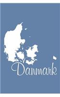 Danmark - Blue-Gray Lined Notebook with Margins (Denmark)