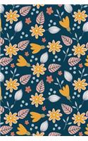 Journal Notebook Leafy Pattern On Blue