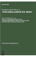 FrÃ¼hneuhochdeutsches GlossenwÃ¶rterbuch. Index Zum Deutschen Wortgut Des >vocabularius Ex Quo