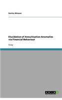 Elucidation of Annuitisation Anomalies via Financial Behaviour