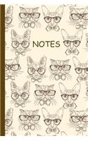 Notes: Dot Grid Notebook - A Whimsical Sketch-style Kitten, Cupcakes and Doodle Rainbows Notebook Journal