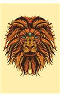 Lion Mandala: 6x9 College Ruled Notebook Journal, 120 Pages