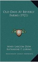 Old Days At Beverly Farms (1921)