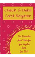 Check & Debit Card Register (BONUS Notes area/7 X 10 inches): Checkbook Register/Transaction Register