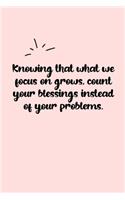 Knowing that what we focus on grows, count your blessings instead of your problems. Dot Grid Bullet Journal