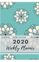Weekly Planner: Turquoise Blue Floral Pattern design Weekly Planner to help you organize and plan your everyday activities