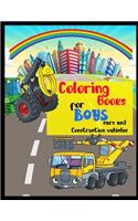 Coloring Book for Boys car and construction vehicles: A wonderful cars coloring book for boys and girls aged from 2 to 8 years old