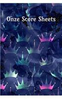 Onze Score Sheets: A pad of scoresheets: Perfect for scorekeeping: Purple crowns cover