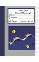 Music Sheet Standard Manuscript 108 Pages 12 Staffs Staves: Cute Mobile Keyboard Yellow Singing Emotion