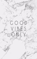 Good Vibes Only: Motivational Quote Notebook - White Smoke Marble with Gray Inlay - 8.5 x 11 - (110 College-ruled ... - Journal, Notebook, Diary, Composition Book)