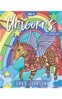 Unicorns Adult Coloring Book Vol 4